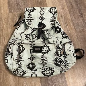 Victoria secret drawstring mint and tribal print adjustable backpack
